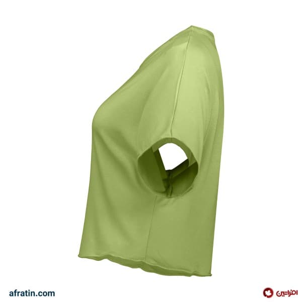 ست تیشرت و شلوارک زنانه مدل آرام رنگ سبز کد6573 - تصویر 3