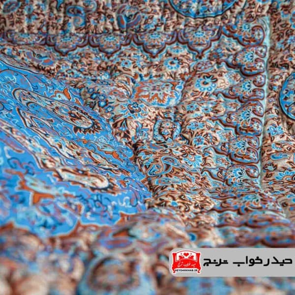 لحاف کرسی درباری فیروزه ای(پشمی و دست دوز) - تصویر 2