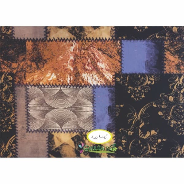 مخمل پورشه چاپی گلبرگ بافت( آریسا زرد) - تصویر 1