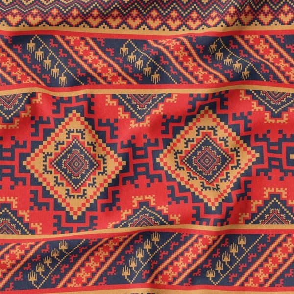 پارچه مخمل پورشه طرح سنتی ایرانی کد 5012777 - تصویر 1