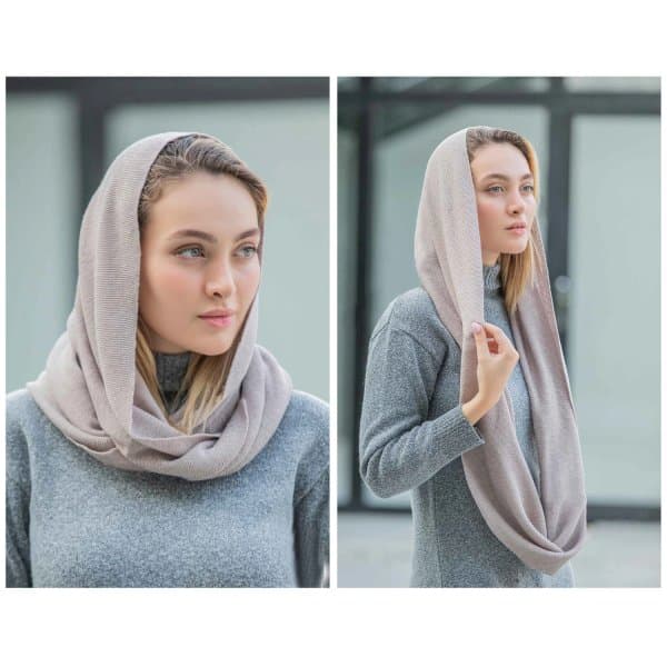 ست کلاه و شال و دستکش بافت مروارید دوز مدل سنجاقک اندلس - تصویر 2