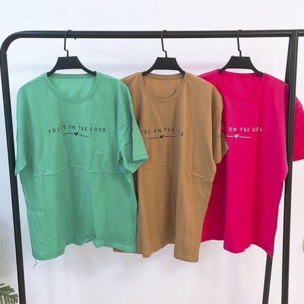 تیشرت نخپنبه سوپر باکسی عرض 60 - تصویر 2