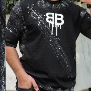 تیشرت پنبه ۲۸ اعلاء قواره باکسی لش چاپی