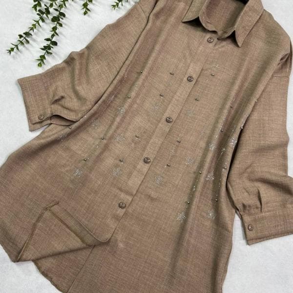 شومیز یقه دار شانتون - تصویر 2