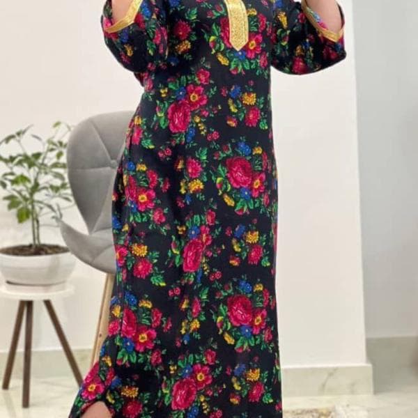 ساحلی گلدار طلا کوب - تصویر 1