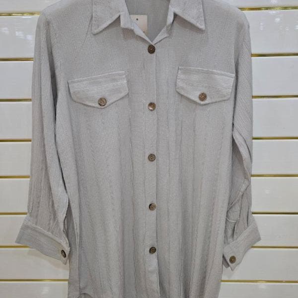 شومیز یقه مردانه قد 85 - تصویر 2