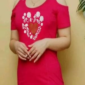 تیشرت سرشانه باز قلب کد 6545