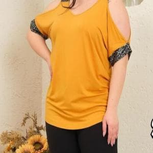 تیشرت کمینو سرشانه باز پلنگی کد 6558