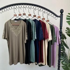 تیشرت مدل گیپوری نگین دار