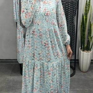 پیراهن بلند خامه دوزی شده