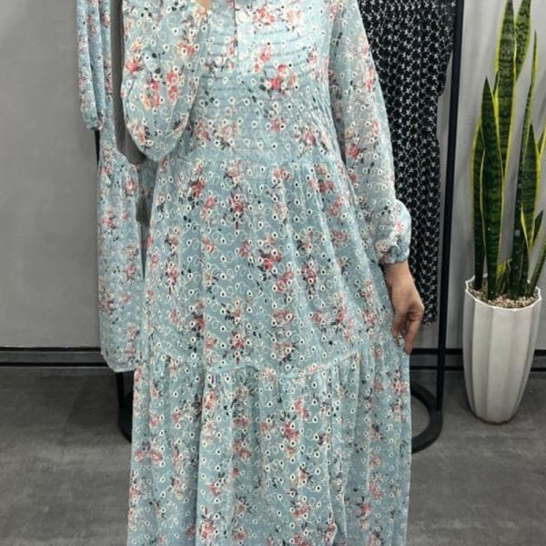 پیراهن بلند خامه دوزی شده