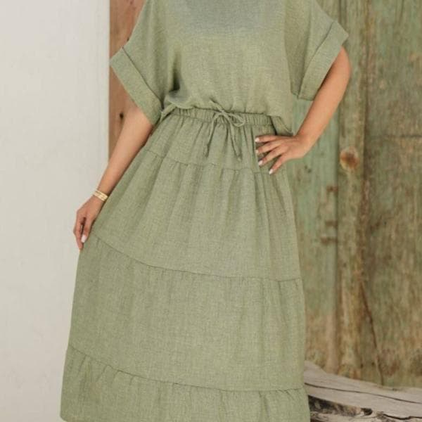 ست کراپ دامن چین دار شانتون - تصویر 1