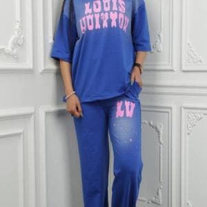 ست تی شرت باکسی و شلوار گلکسی