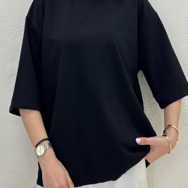 تیشرت باکسی مشکی - تصویر 1