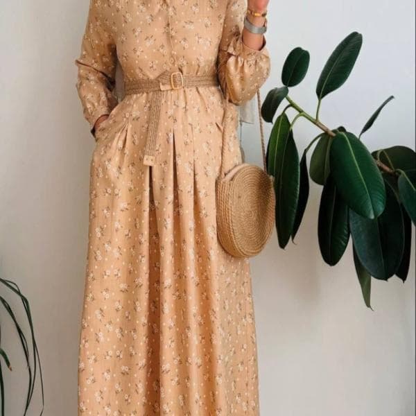 کفتان یقه مردانه +همراه با کمر بند - تصویر 1