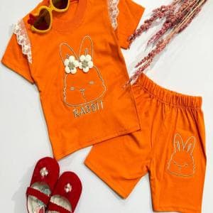 تیشرت و شلوارک خرگوشی نارنجی