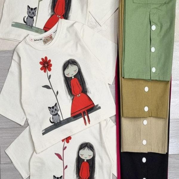 تیشرت و شلوار کارگو بغل دکمه