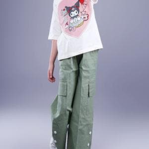 تیشرت و شلوار کارگو بغل دکمه ، کورومی