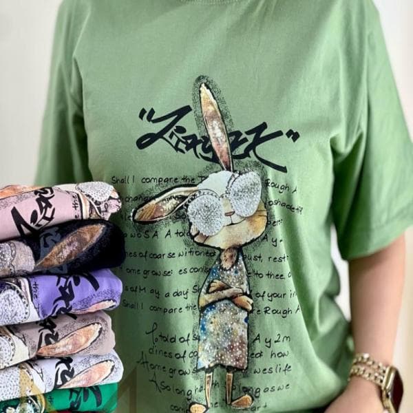 تیشرت پنبه نگینی - تصویر 1