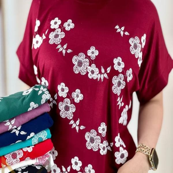 تیشرت ویسکوز صد در صد نگینی - تصویر 1