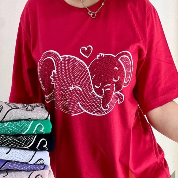 تیشرت پنبه نگینی - تصویر 1