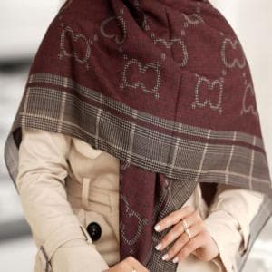 روسری نخی لاوین دوروخت منگوله دار طرح گوچی کد20380