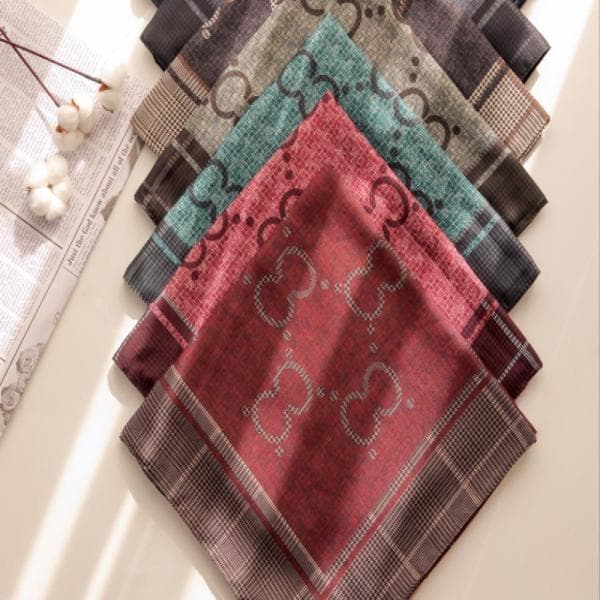 روسری نخی لاوین دوروخت منگوله دار طرح گوچی کد20380 - تصویر 4