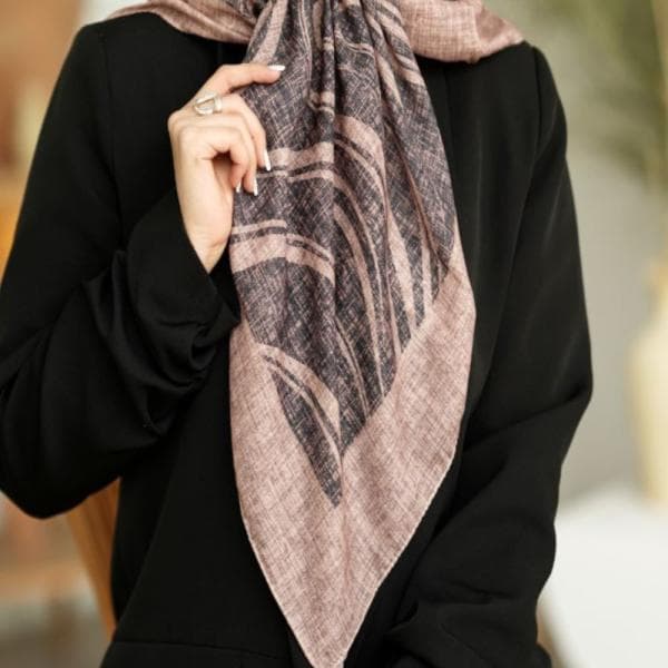 روسری نخی طرح مواج دوردوخت منگوله دار کد 20335 - تصویر 2