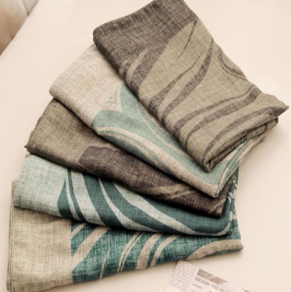 روسری نخی طرح مواج دوردوخت منگوله دار کد 20335 - تصویر 5