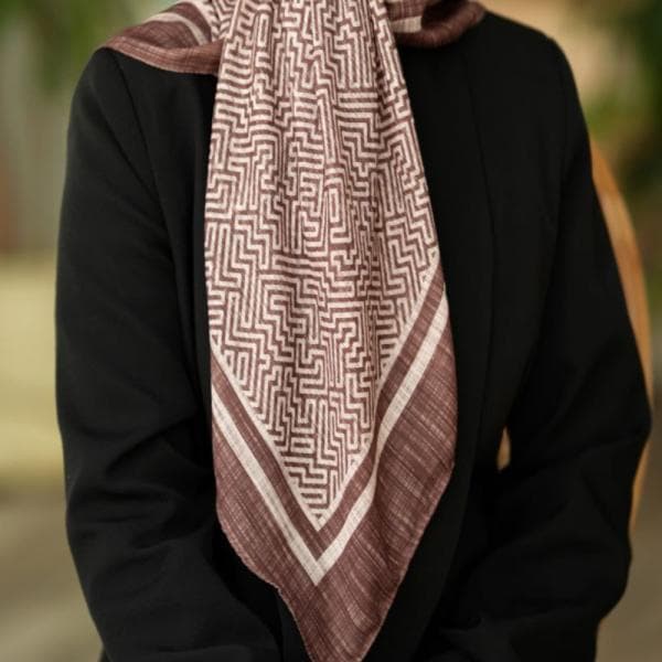 روسری نخی طرح وستا دوردوخت منگوله دار - تصویر 2