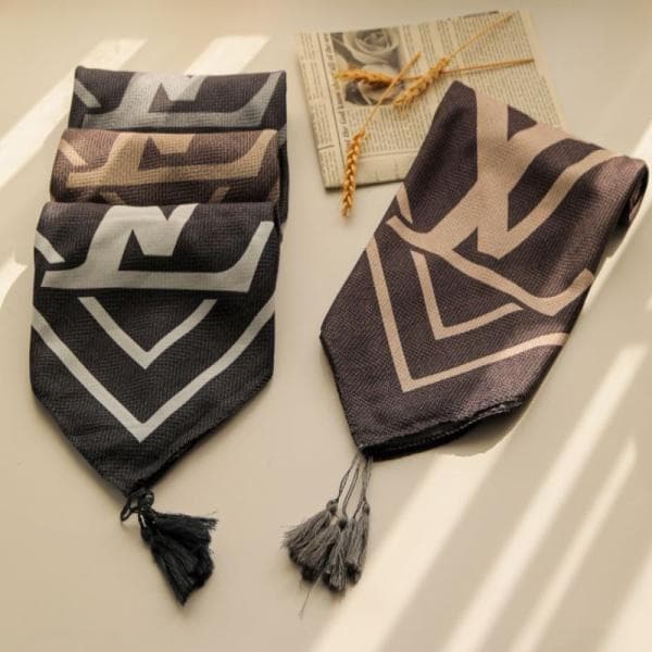 روسری نخی دوردوخت منگوله دار - تصویر 4