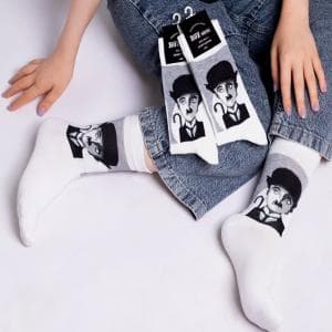 جوراب ساق بلند زنانه طرح چاپلین