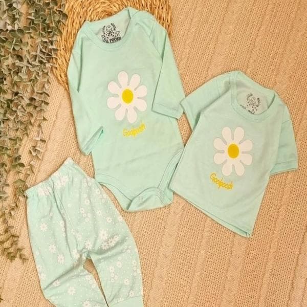 ست سه تیکه طرح بابونه - تصویر 1