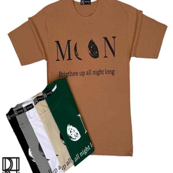 تیشرت باکسی استین سه ربع طرح MOON سوپر پنبه درجه یک - تصویر 1