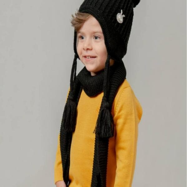 ست زمستانه پسرانه شال و کلاه و بلوز بافتنی - تصویر 1