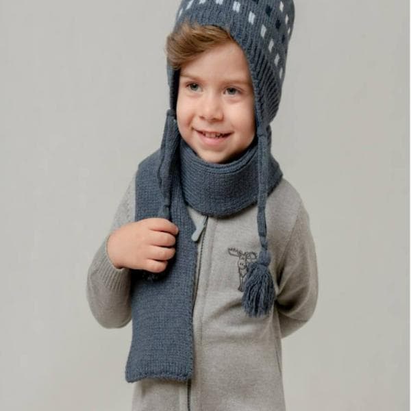 ست پسرانه زمستانه شال و کلاه و سویشرت بافتنی - تصویر 1