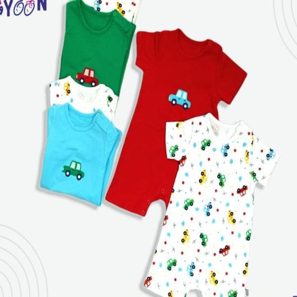 ست دو عددی رامپر نوزادی طرح ماشین - تصویر 2