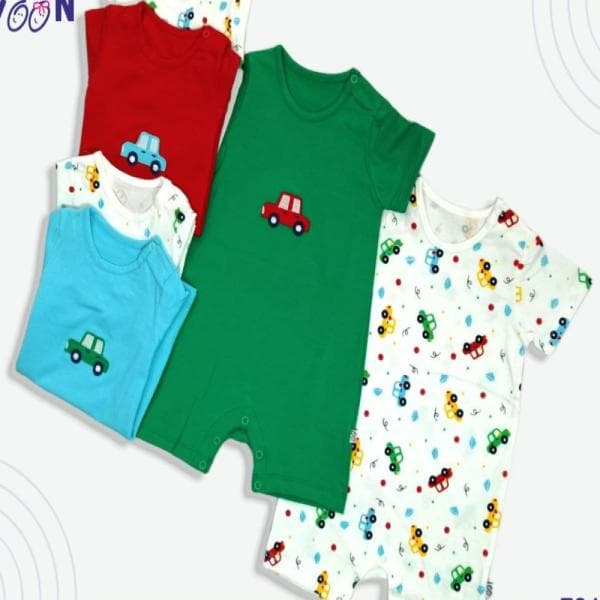 ست دو عددی رامپر نوزادی طرح ماشین - تصویر 1