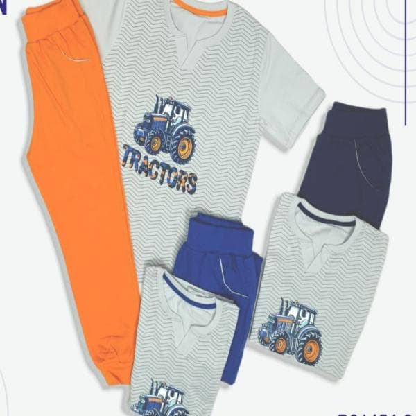 ست پسرانه تیشرت و شلوار طرح تراکتور - تصویر 2