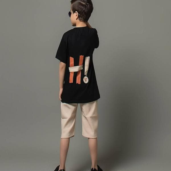 ست پسرانه تیشرت و شلوارک طرح hi mr - تصویر 2