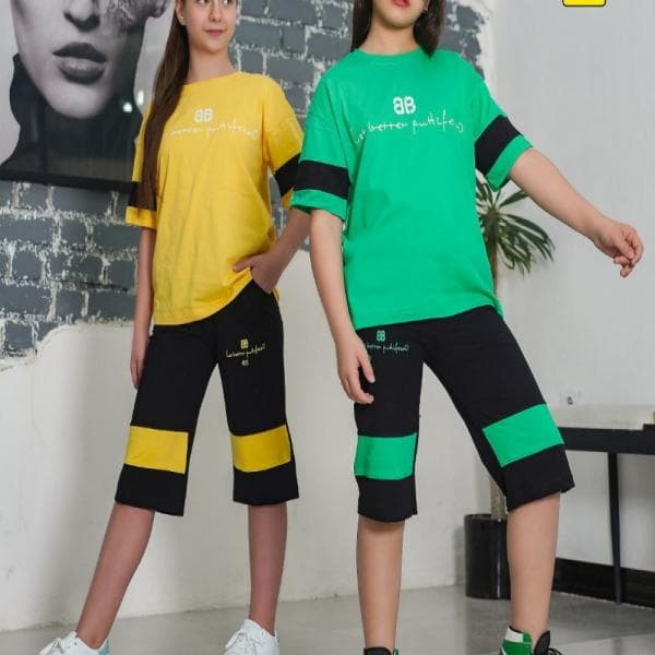 ست اسپرت تیشرت و شلوارک طرح B - تصویر 2
