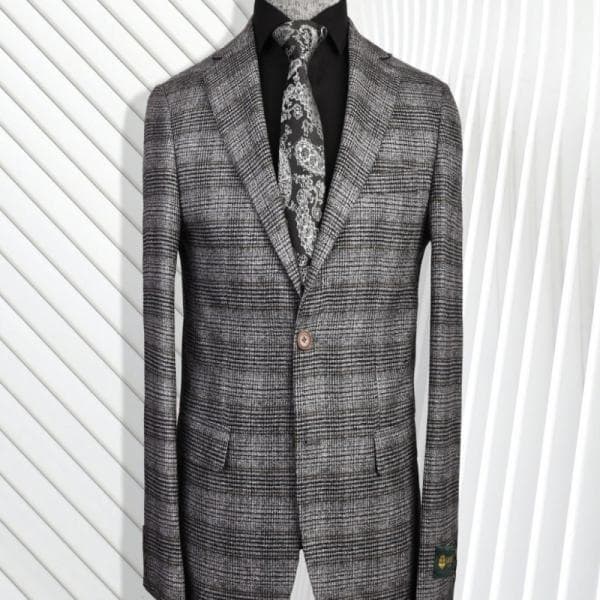 کت تک یقه انگلیسی دودکمه دوچاک - تصویر 1