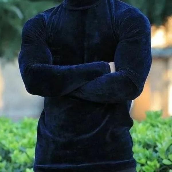 بلوز یقه اسکی مخملی فول کش - تصویر 2