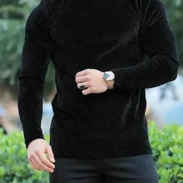 بلوز یقه اسکی مخملی فول کش - تصویر 3