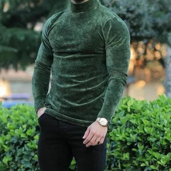 بلوز یقه اسکی مخملی فول کش - تصویر 4