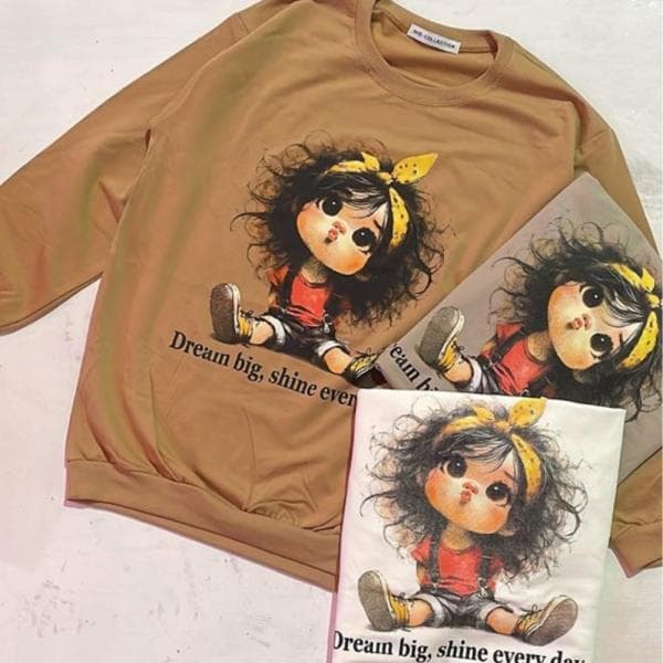 بلوز دورس پنبه دختر نشسته - تصویر 3