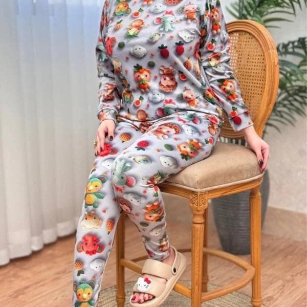 ست بلوز شلوار چاپ فانتزی - تصویر 1