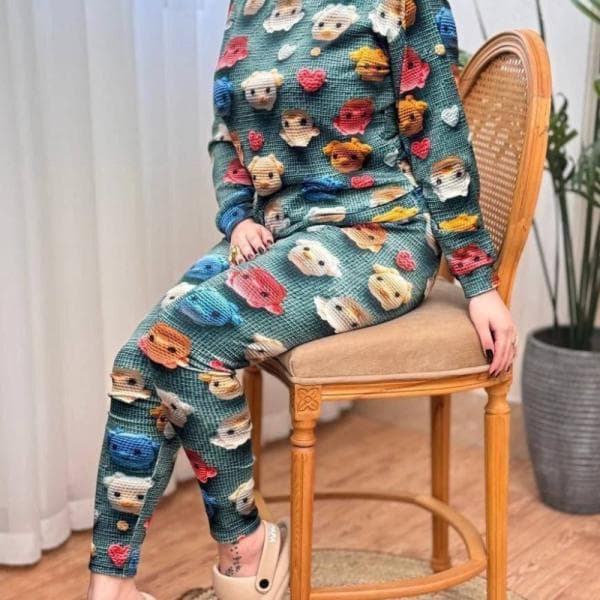 ست بلوز شلوار چاپ فانتزی - تصویر 9