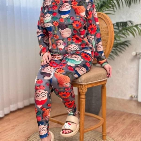 ست بلوز شلوار چاپ فانتزی - تصویر 2