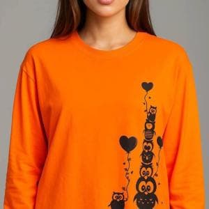 بلوز آستین بلند چاپ جغد